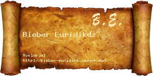 Bieber Euridiké névjegykártya